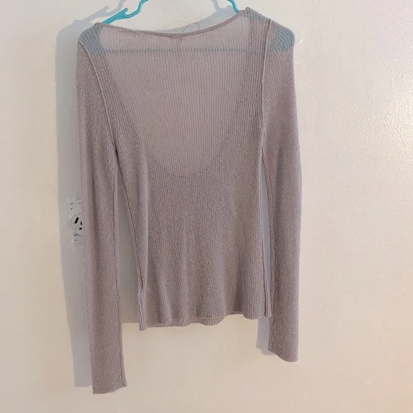 Free People, longsleeve, sheer sweater, plunging neckline, go out and wow them👀 - Picture 4 of 7